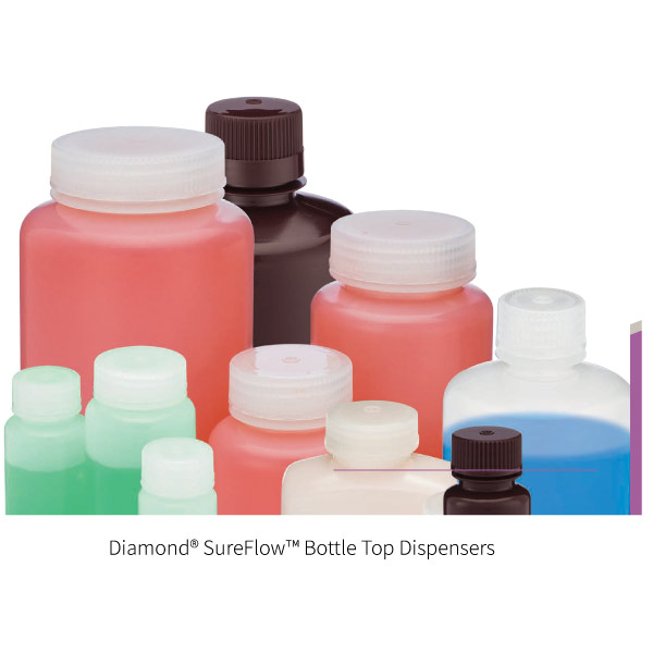 Diamond®-SureFlow™-Bottle-Top-Dispensers Diamond® RealSeal™ 大容量寬口瓶