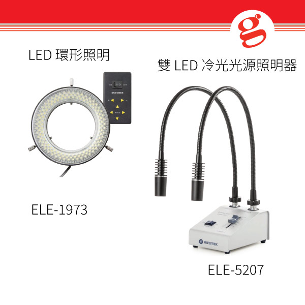 雙 LED 冷光光源照明器與LED 環形照明
